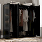 Armario de puerta con puertas de madera maciza o con espejo