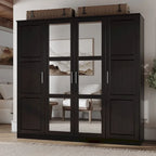 Armario de puerta con puertas de madera maciza o con espejo