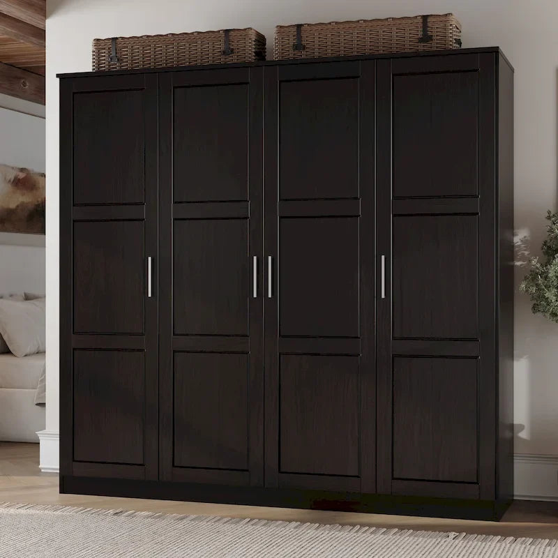 Armario de puerta con puertas de madera maciza o con espejo