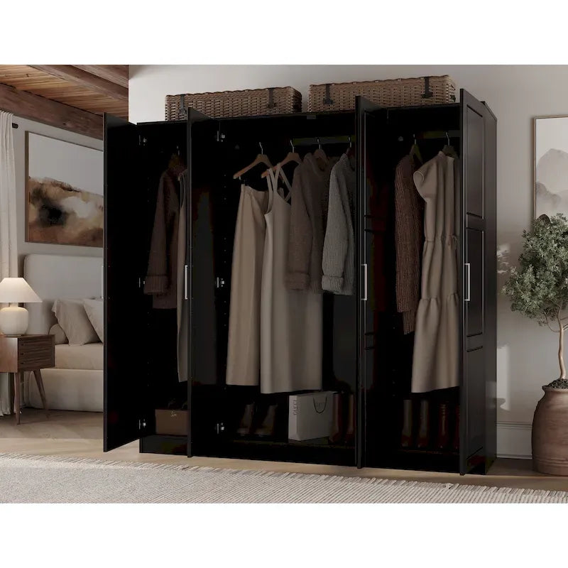 Armario de puerta con puertas de madera maciza o con espejo