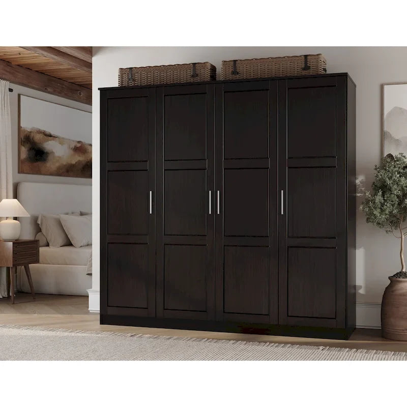 Armario de puerta con puertas de madera maciza o con espejo