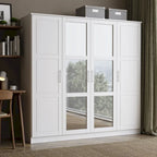 Armario de puerta con puertas de madera maciza o con espejo