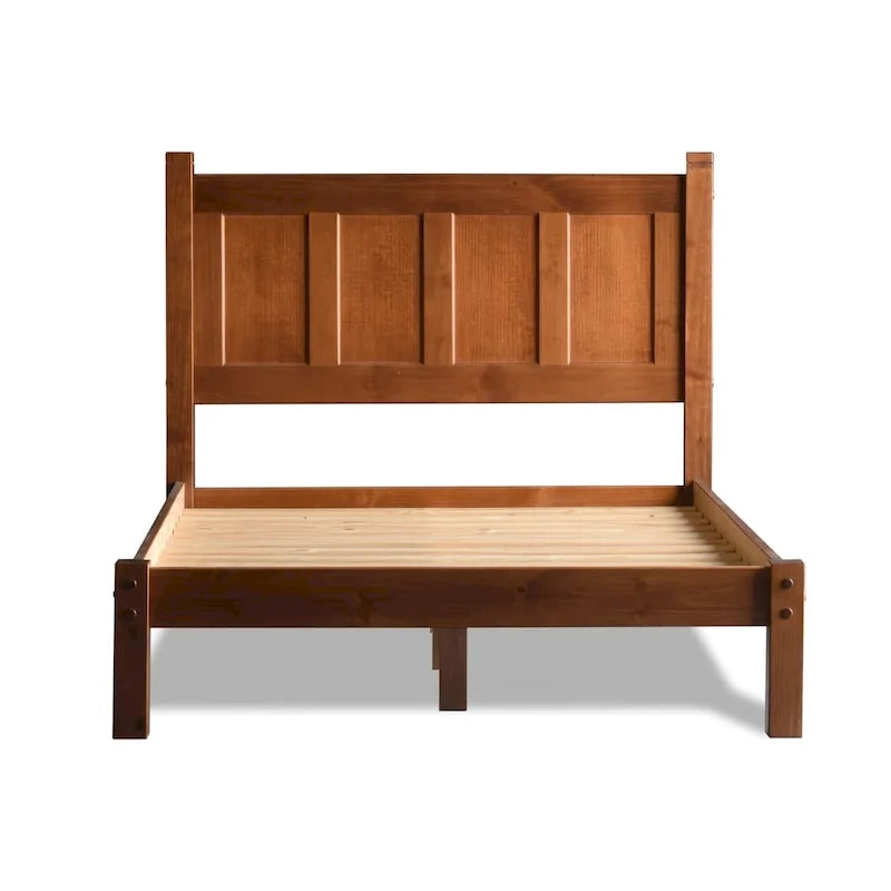 Cama tipo plataforma de paneles de madera maciza