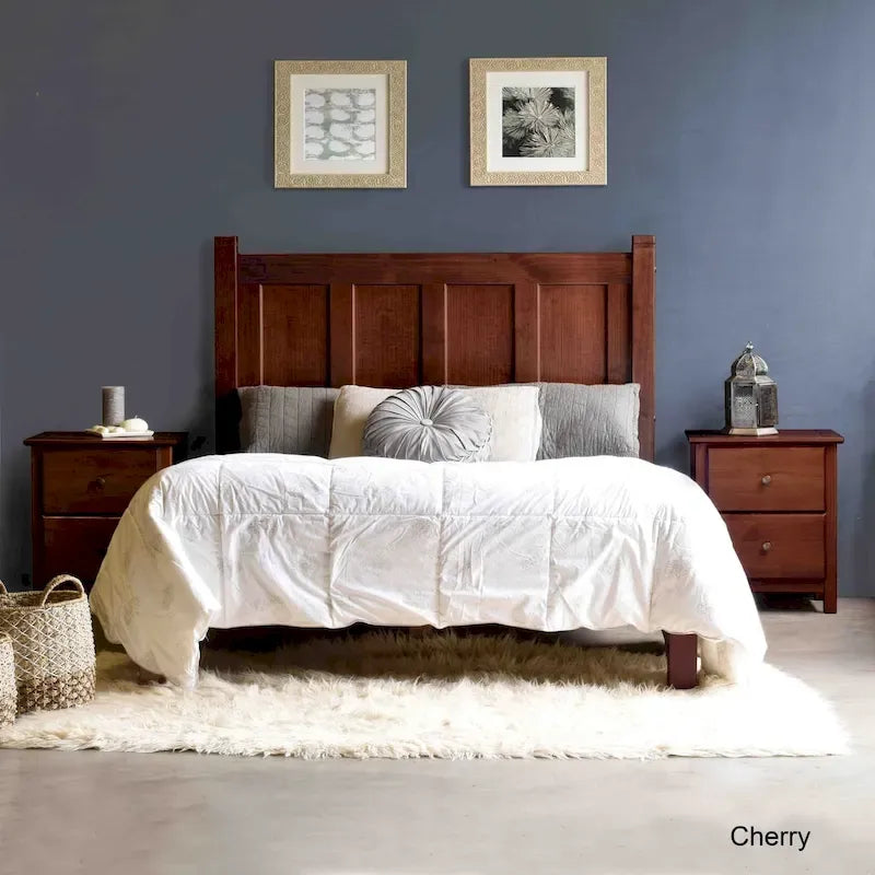 Cama tipo plataforma de paneles de madera maciza