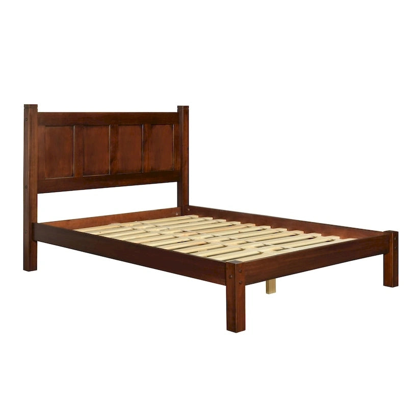 Cama tipo plataforma de paneles de madera maciza