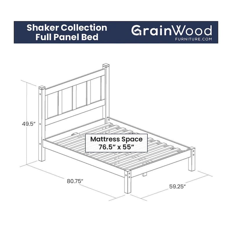 Cama tipo plataforma de paneles de madera maciza