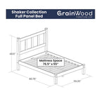 Cama tipo plataforma de paneles de madera maciza