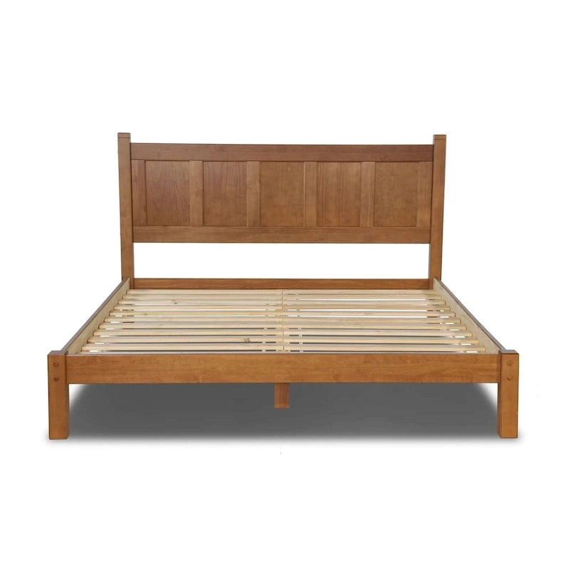 Cama tipo plataforma de paneles de madera maciza