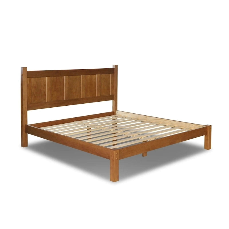 Cama tipo plataforma de paneles de madera maciza