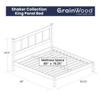 Cama tipo plataforma de paneles de madera maciza