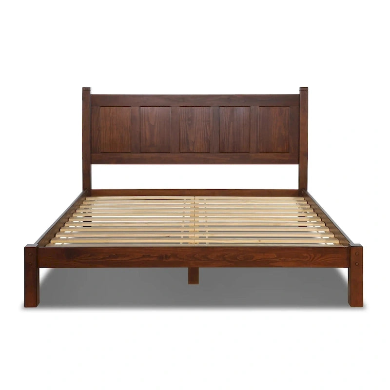 Cama tipo plataforma de paneles de madera maciza