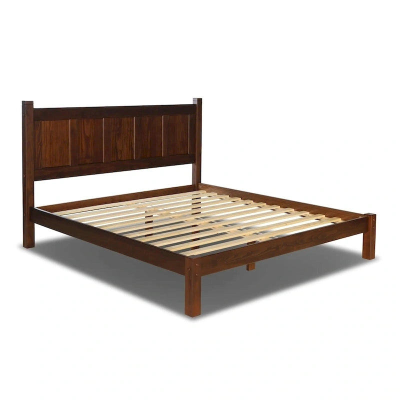Cama tipo plataforma de paneles de madera maciza