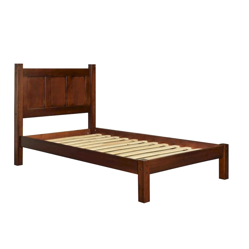 Cama tipo plataforma de paneles de madera maciza