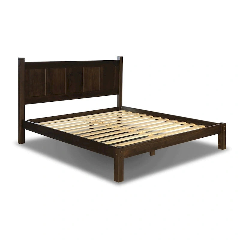 Cama tipo plataforma de paneles de madera maciza
