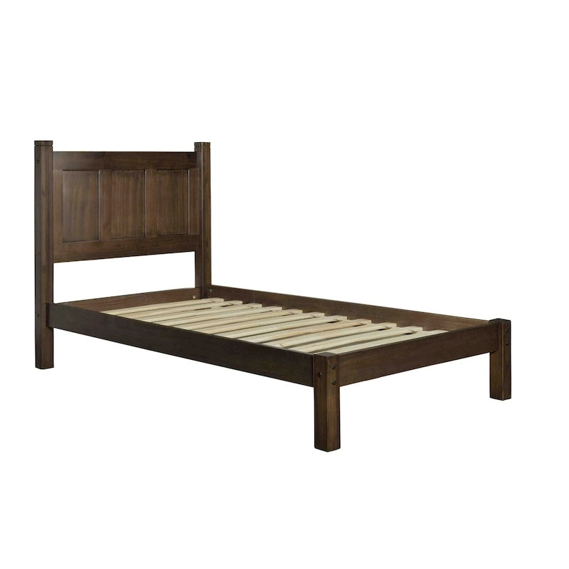 Cama tipo plataforma de paneles de madera maciza