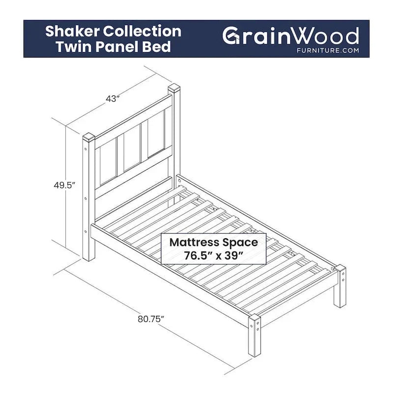 Cama tipo plataforma de paneles de madera maciza