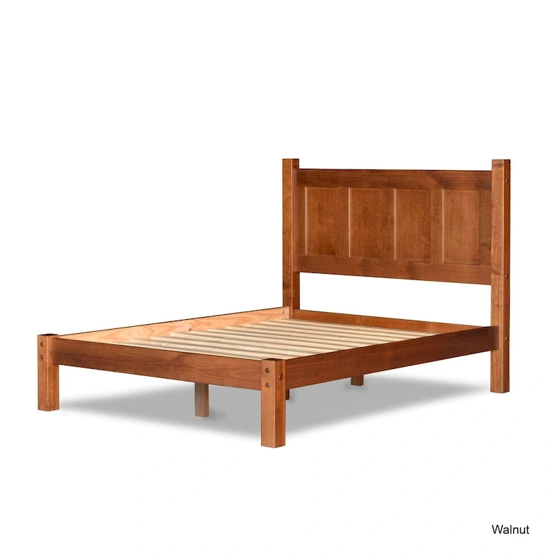 Cama tipo plataforma de paneles de madera maciza