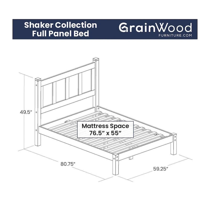 Cama tipo plataforma de paneles de madera maciza