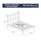 Cama tipo plataforma de paneles de madera maciza