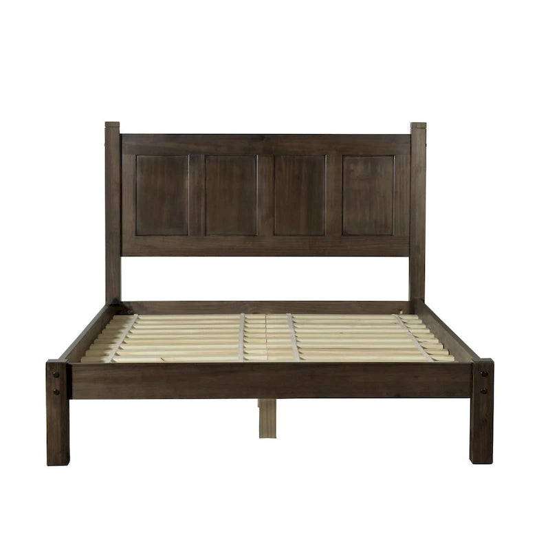 Cama tipo plataforma de paneles de madera maciza