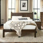 Cama tipo plataforma de paneles de madera maciza