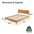 Estructura de cama de plataforma de madera de mediados de siglo