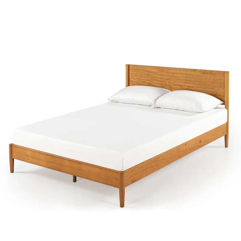 Estructura de cama de plataforma de madera de mediados de siglo