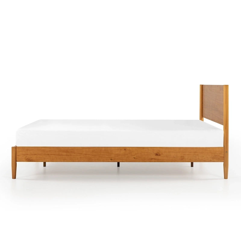 Estructura de cama de plataforma de madera de mediados de siglo