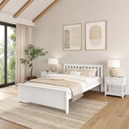 Cama Queen Clásica de Plataforma de Madera Real