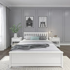 Cama Queen Clásica de Plataforma de Madera Real