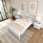 Cama Queen Clásica de Plataforma de Madera Real