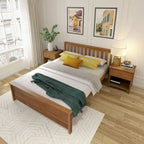 Cama Queen Clásica de Plataforma de Madera Real