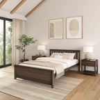 Cama Queen Clásica de Plataforma de Madera Real
