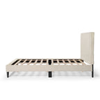 Cama de plataforma moderna tamaño Queen de pana, no necesita somier