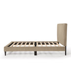 Cama de plataforma moderna tamaño Queen de pana, no necesita somier