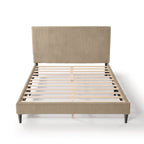 Cama de plataforma moderna tamaño Queen de pana, no necesita somier