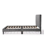 Cama de plataforma moderna tamaño Queen de pana, no necesita somier