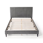 Cama de plataforma moderna tamaño Queen de pana, no necesita somier