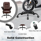 Silla de oficina para personas grandes y altas, ergonómica, de respaldo alto, de cuero, ejecutiva, con brazos acolchados abatibles