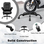 Silla de oficina para personas grandes y altas, ergonómica, de respaldo alto, de cuero, ejecutiva, con brazos acolchados abatibles