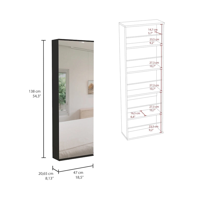Zapatero de pared con espejo - N/A