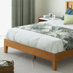 Base de cama de plataforma de madera rústica de pino de lujo
