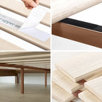 Base de cama de plataforma de madera rústica de pino de lujo