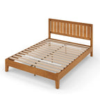 Base de cama de plataforma de madera rústica de pino de lujo