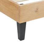 Cama de Plataforma de Madera Sólida de Mediados de Siglo, Base de Cama con Cabecero de Altura Ajustable, No Requiere Somier
