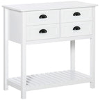 Aparador, bufé, mueble de almacenamiento y mesa consola con 4 cajones y estante inferior de listones para cocina, sala de estar