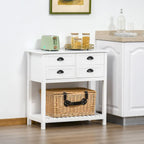 Aparador, bufé, mueble de almacenamiento y mesa consola con 4 cajones y estante inferior de listones para cocina, sala de estar