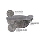 Mesa de centro redonda de madera de mango de 35.5 pulgadas con vetas sutiles