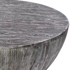 Mesa de centro redonda de madera de mango de 35.5 pulgadas con vetas sutiles