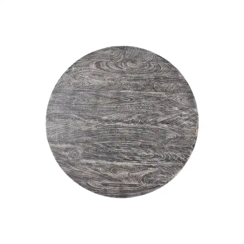 Mesa de centro redonda de madera de mango de 35.5 pulgadas con vetas sutiles